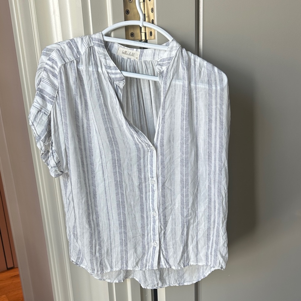 Madewell Gray Striped Button Down Shirt